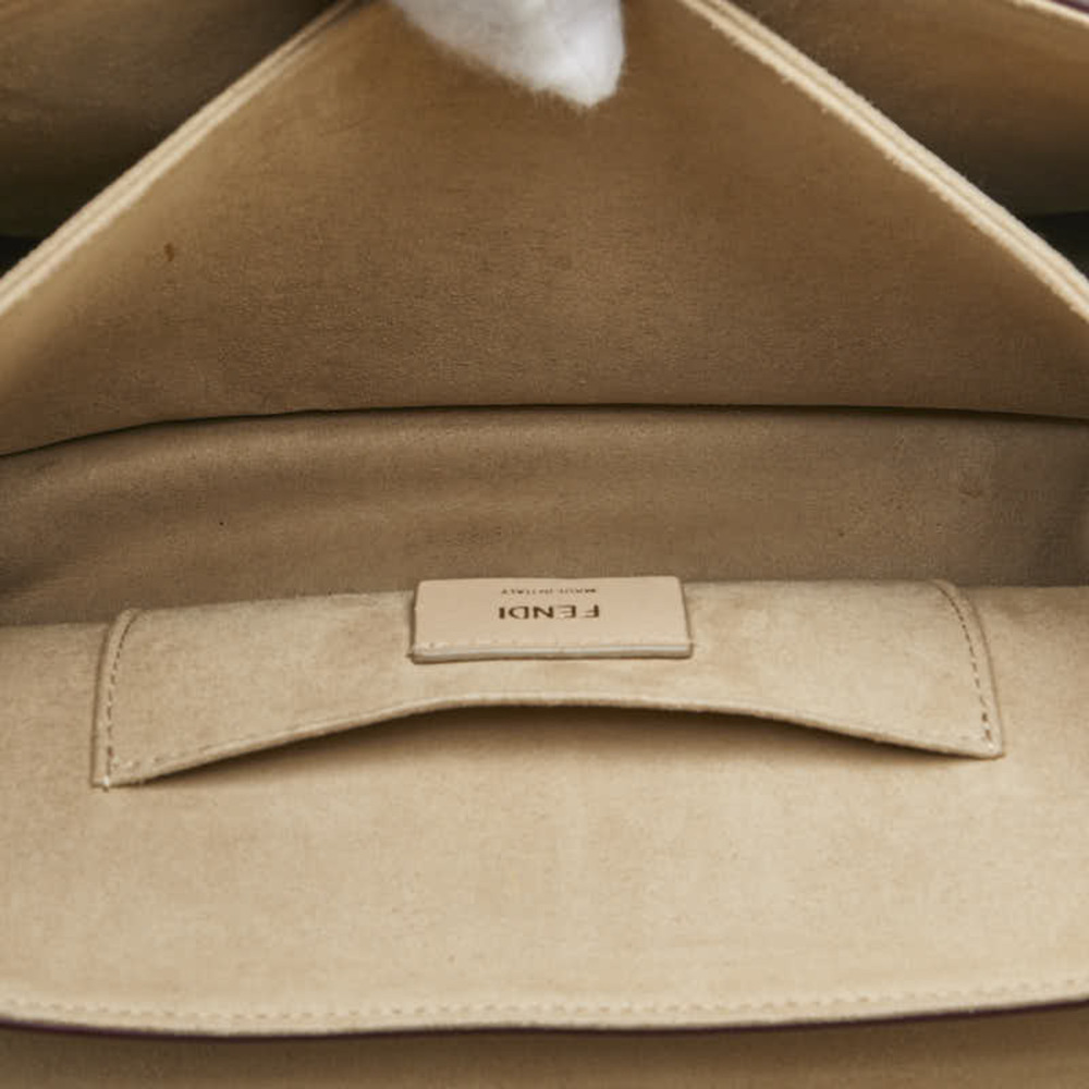 FENDI Beige Leather Canai Chain Handbag Shoulder Bag 8BT283 - Picture 8 of 12